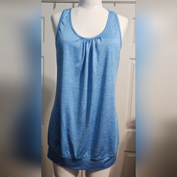 Helloacc Women's Sleeveless Loose Fit Scoop Neck Blue Large Tank Top - Picture 3 of 5